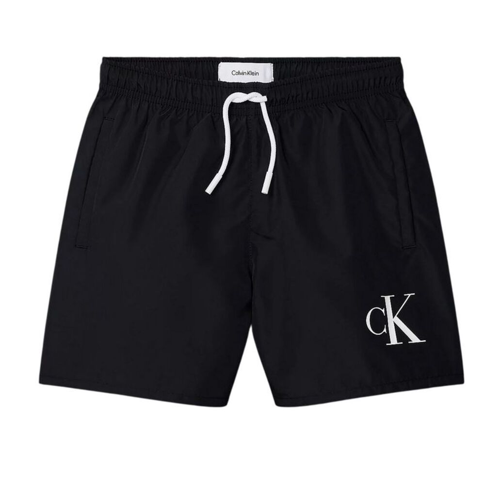 Calvin Klein Boys Monogram Slim Swim Shorts / Black